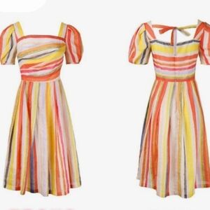 Mr Water NWT Vintage Inspired Multicolor Rainbow Stripe Dress Size 2XL‎